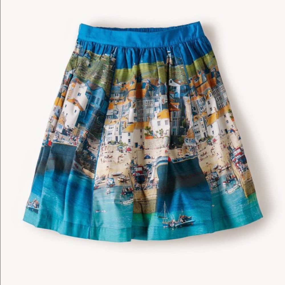 🍂SALE🍂 Boden Florence Skirt Beach Scene EUC